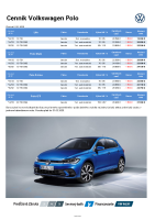 VW Polo cennik 2025 SK 
